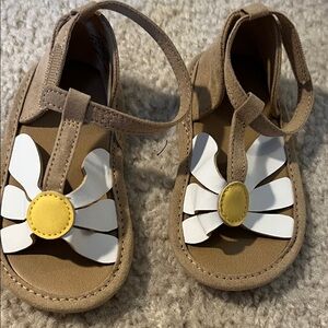 Baby Sandals with White and Yellow Flower size 18-24 months